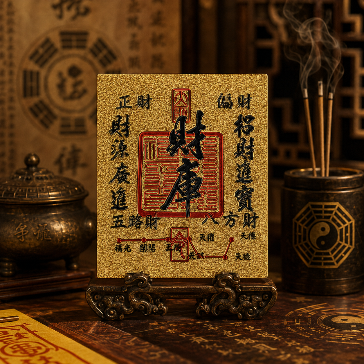 Vintage Taoist talisman plaque
