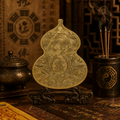 Engraved brass gourd charm
