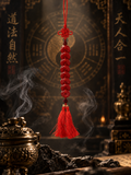 Red Chinese decorative knot hanging with tassel