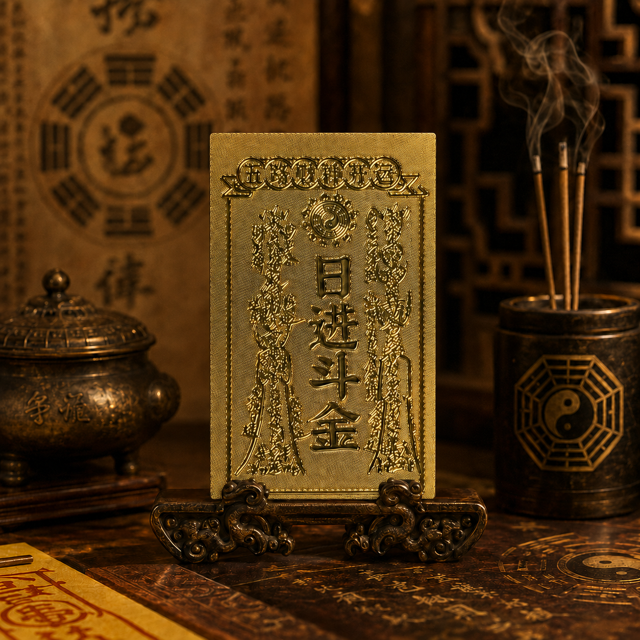 Metal fortune talisman plaque